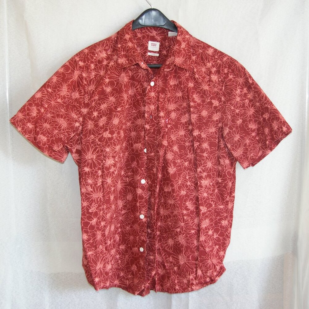 Levis Red Button Shirt with Floral Pattern